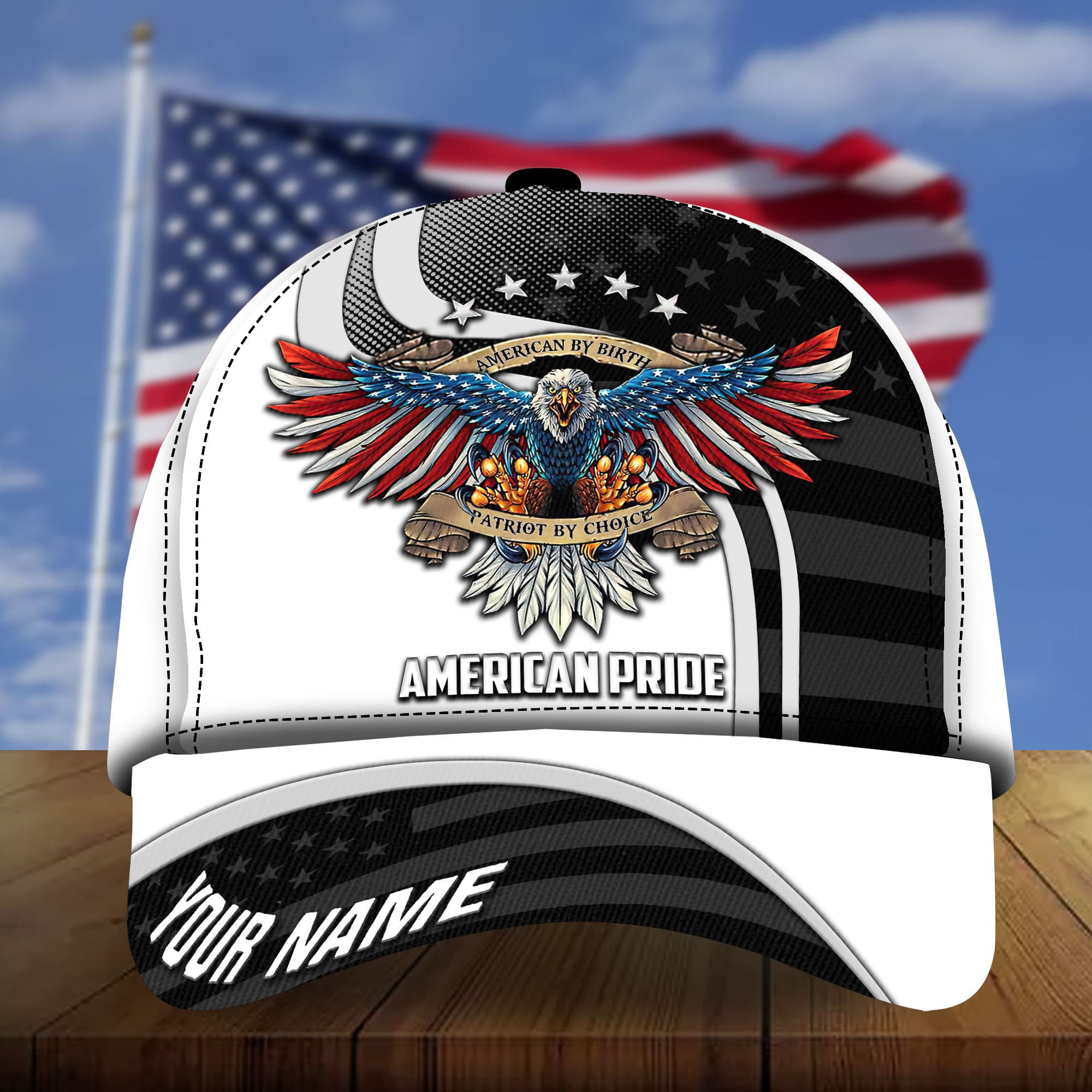 Premium Eagle Patriot By Choice 3D Cap American Pride Hat Multicolor Personalized Trucker Hats Custom Hats Gifts For Men & Women