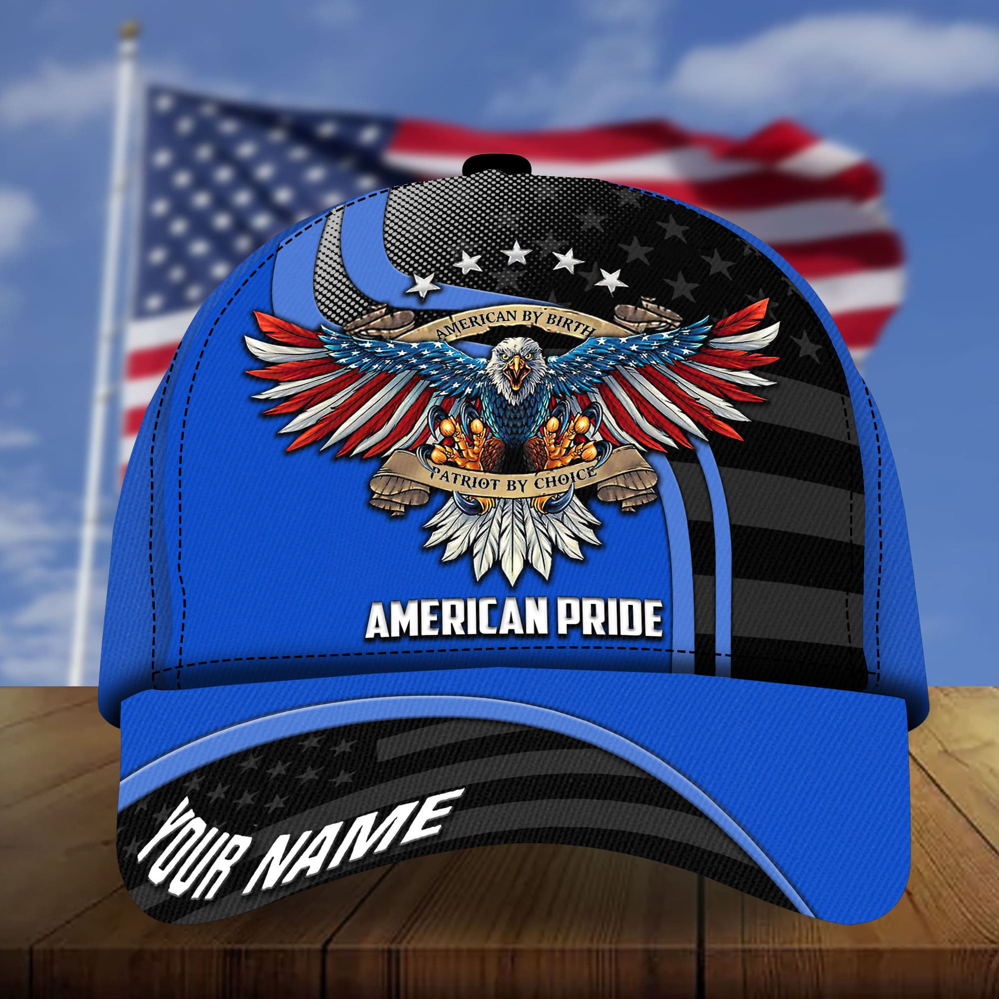 Premium Eagle Patriot By Choice 3D Cap American Pride Hat Multicolor Personalized Trucker Hats Custom Hats Gifts For Men & Women