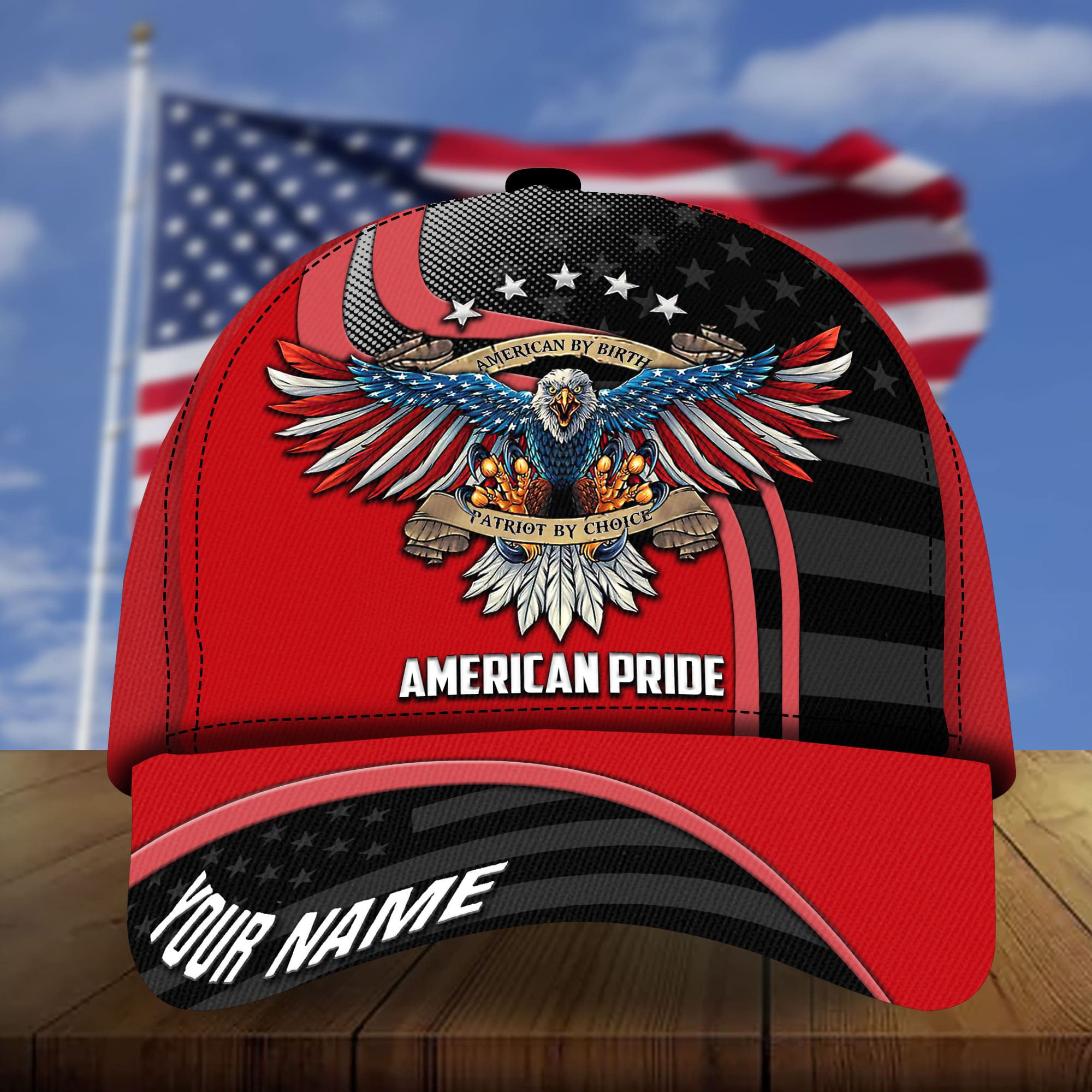 Premium Eagle Patriot By Choice 3D Cap American Pride Hat Multicolor Personalized Trucker Hats Custom Hats Gifts For Men & Women