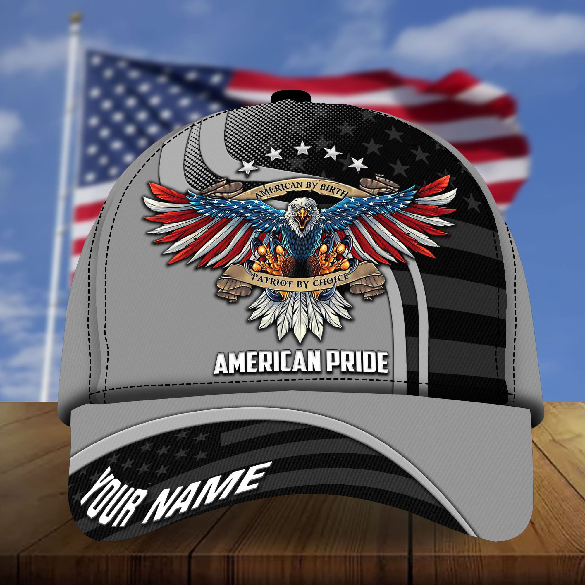 Premium Eagle Patriot By Choice 3D Cap American Pride Hat Multicolor Personalized Trucker Hats Custom Hats Gifts For Men & Women