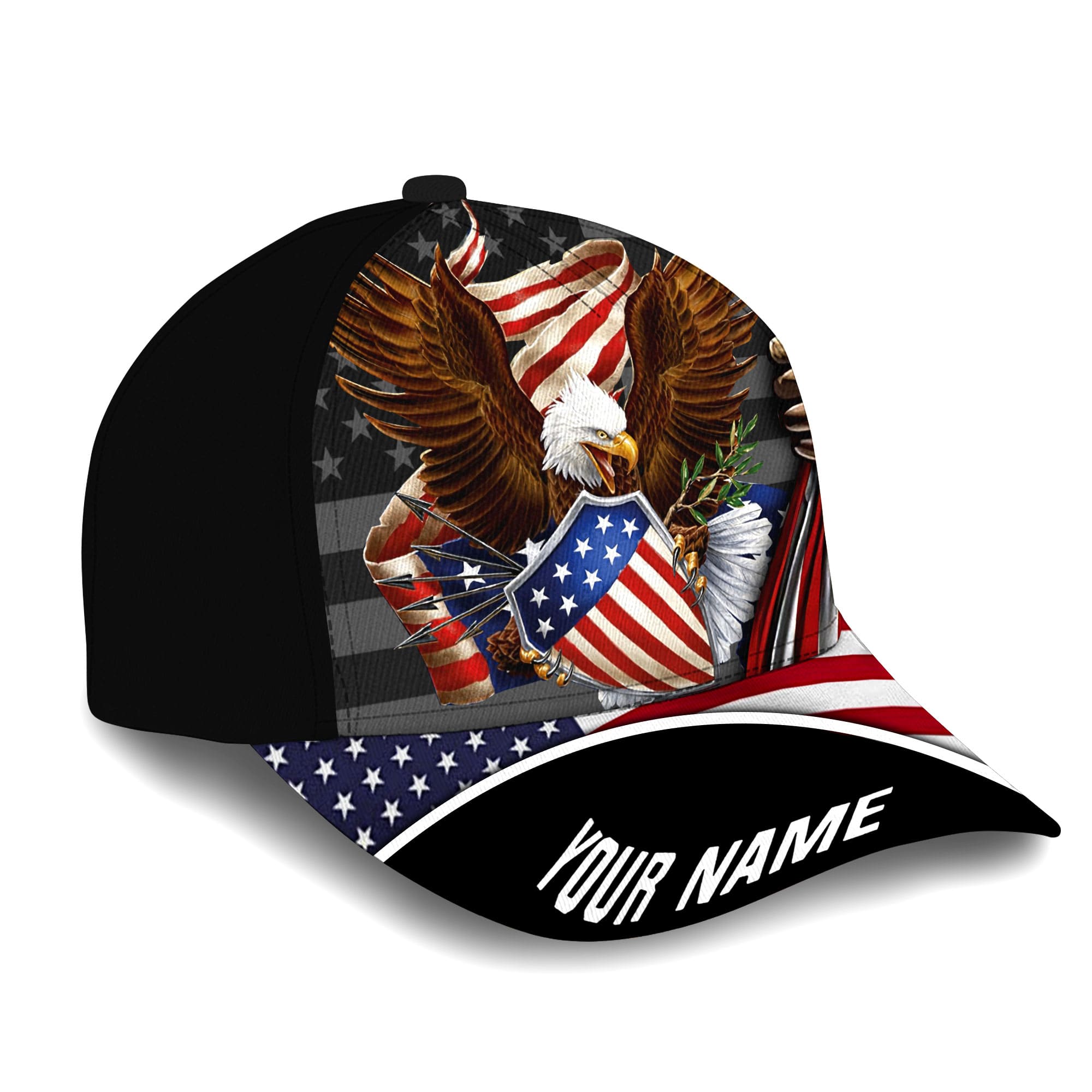 Premium Eagle Patriotic 3D Cap American Flag Hat Personalized Trucker Hats Custom Hats Gifts For Men & Women