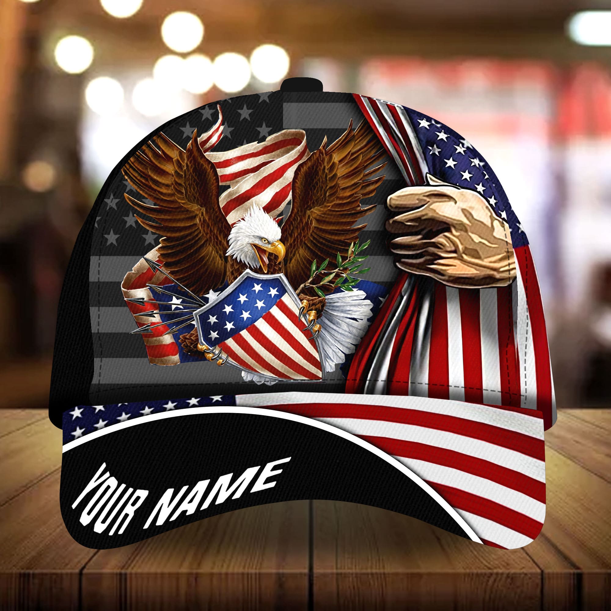 Premium Eagle Patriotic 3D Cap American Flag Hat Personalized Trucker Hats Custom Hats Gifts For Men & Women