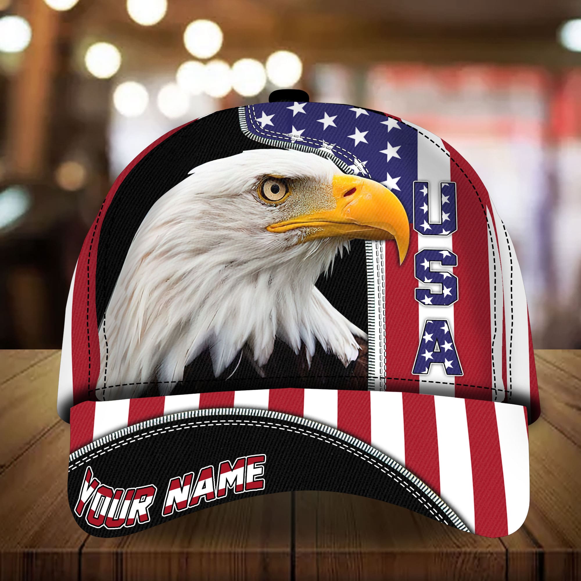 Premium Eagle Patriotic Cap For American Patriotism Personalized Trucker Hats Custom Hats Gifts For Men & Women