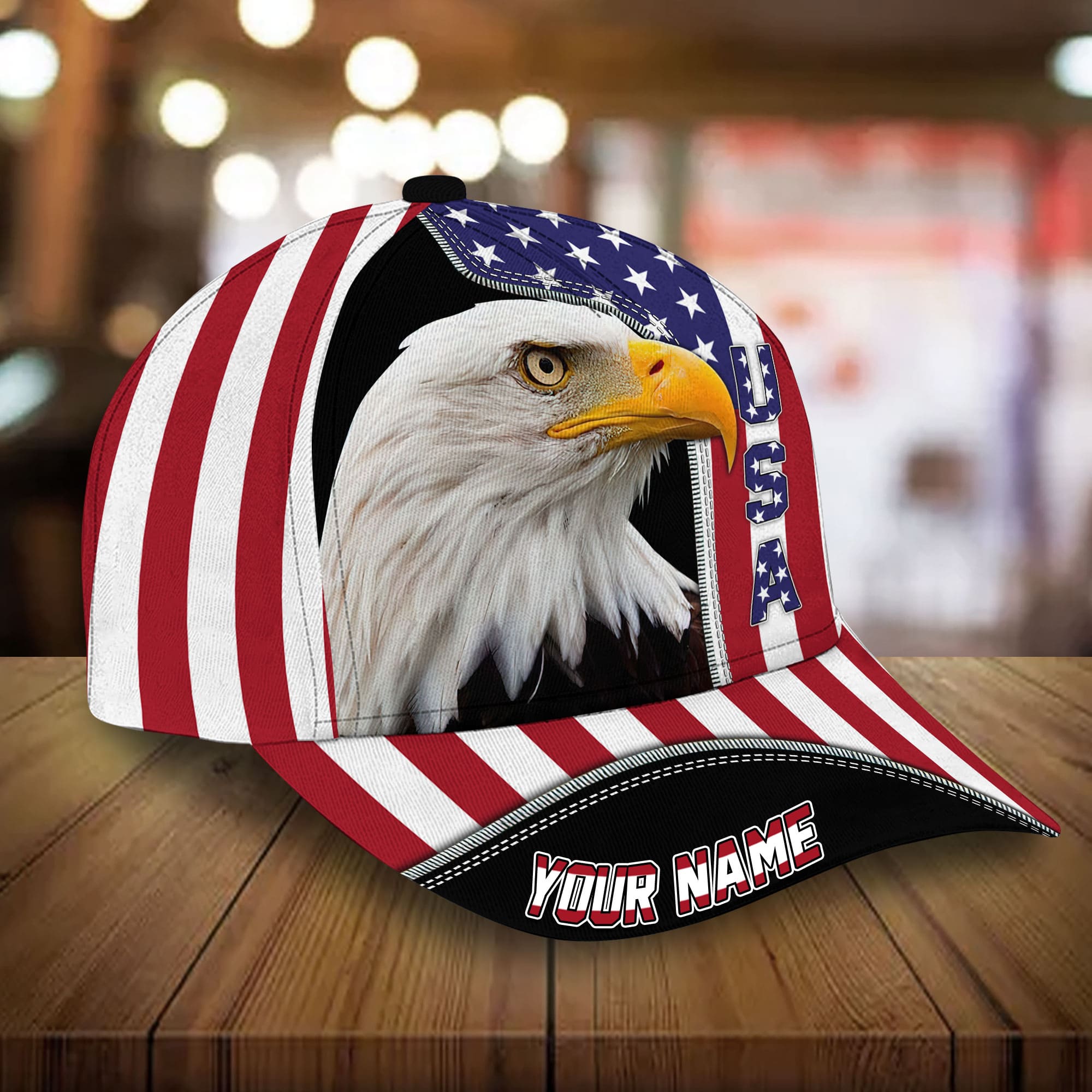Premium Eagle Patriotic Cap For American Patriotism Personalized Trucker Hats Custom Hats Gifts For Men & Women