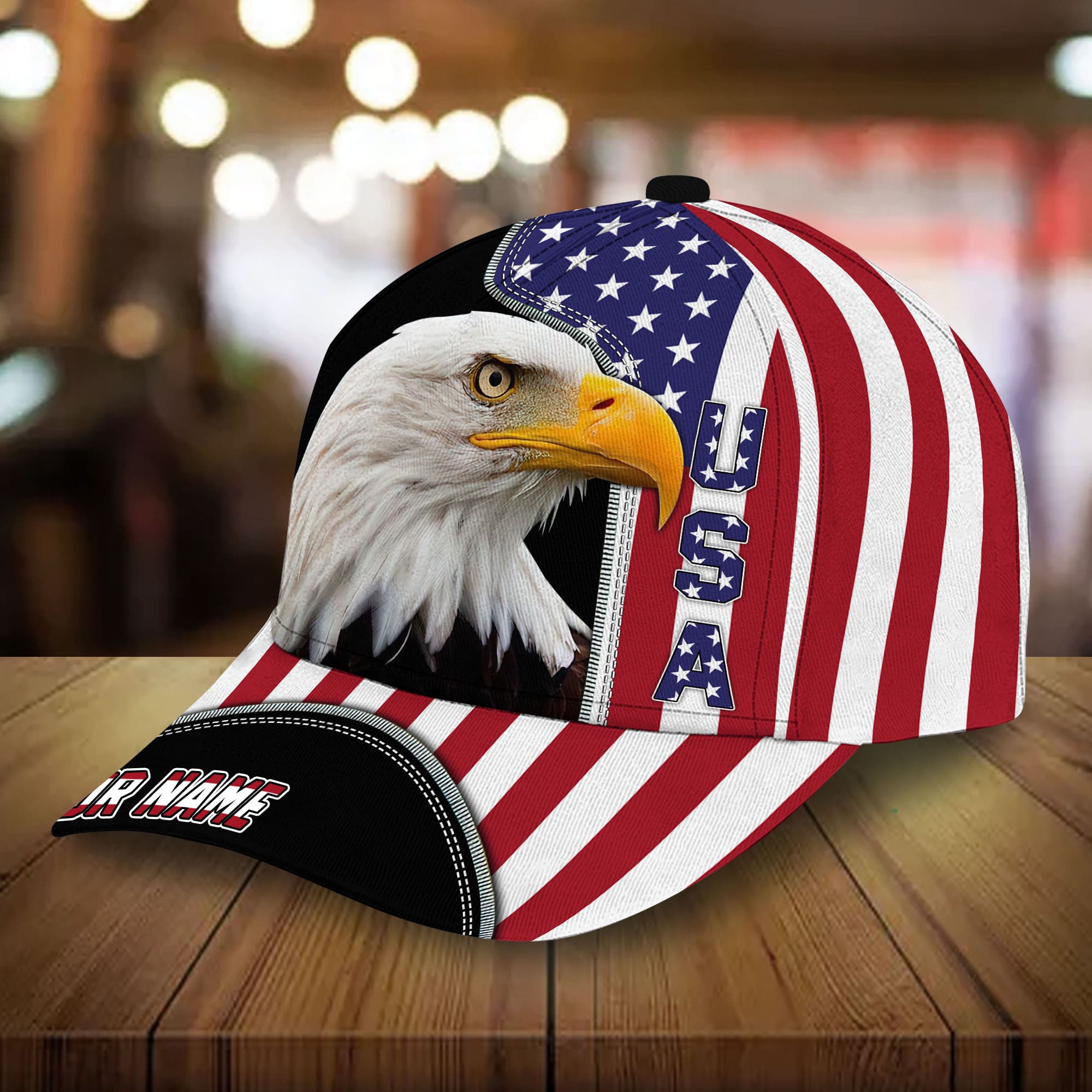 Premium Eagle Patriotic Cap For American Patriotism Personalized Trucker Hats Custom Hats Gifts For Men & Women