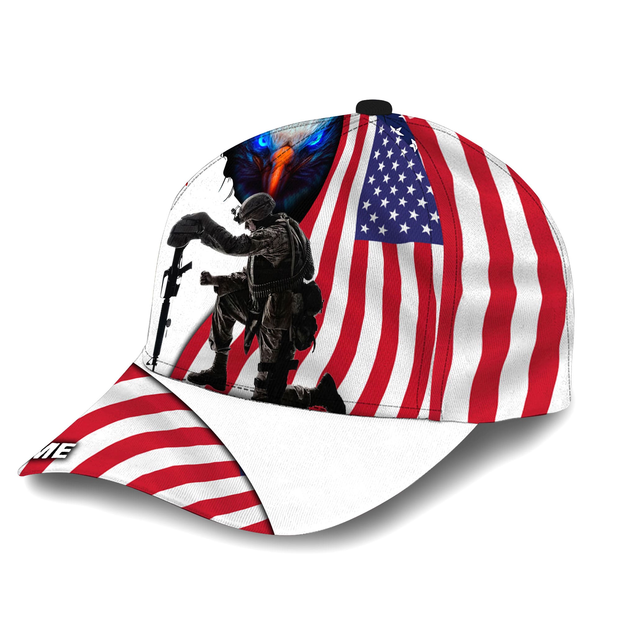 Premium Eagle US Veteran Hats 3D US Flag Personalized Trucker Hats Custom Hats Gifts For Men & Women