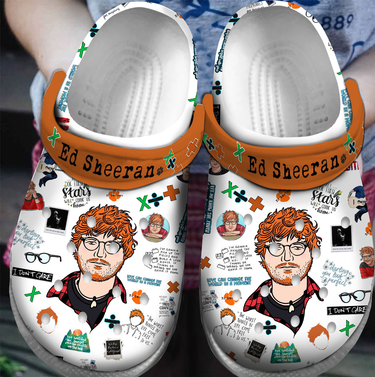 Premium Ed Sheeran Singer Music Crocs Crocband Clogs Shoes For Men Women and Kids