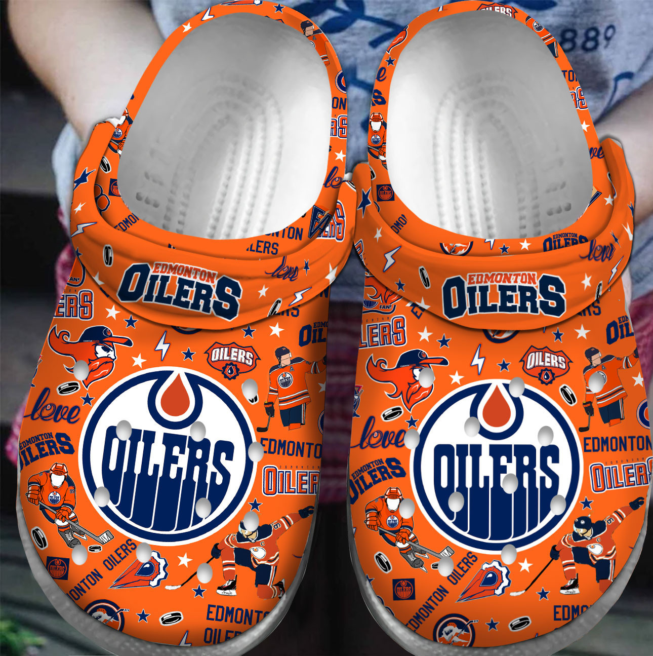 Premium Edmonton Oilers NHL Sport Crocs Crocband Clogs Shoes For Men Women and Kids