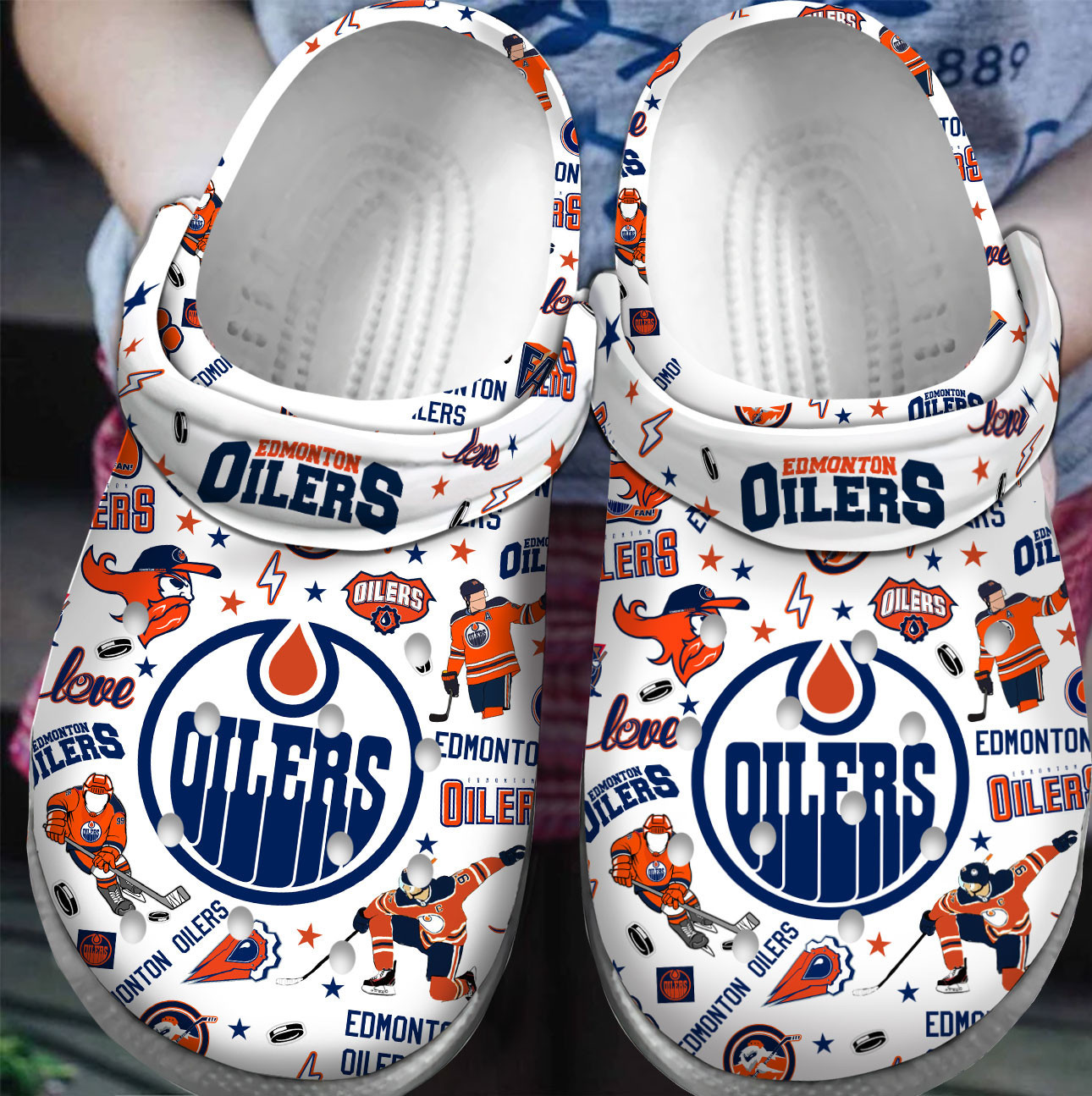 Premium Edmonton Oilers NHL Sport Crocs Crocband Clogs Shoes For Men Women and Kids
