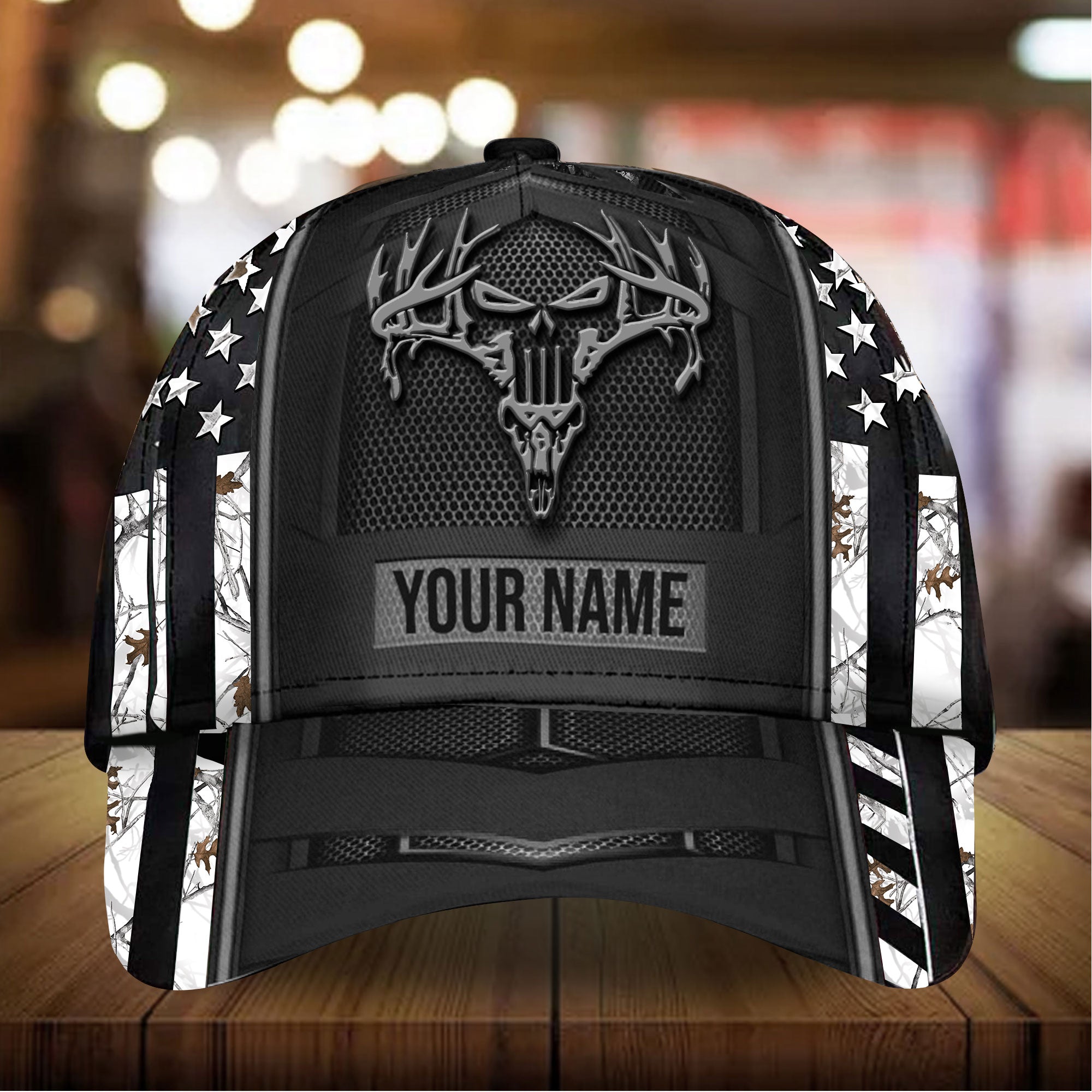 Premium Flag Skull Deer Hunting Cap 3D Multicolored Personalized Trucker Hats Custom Hats Gifts For Men & Women