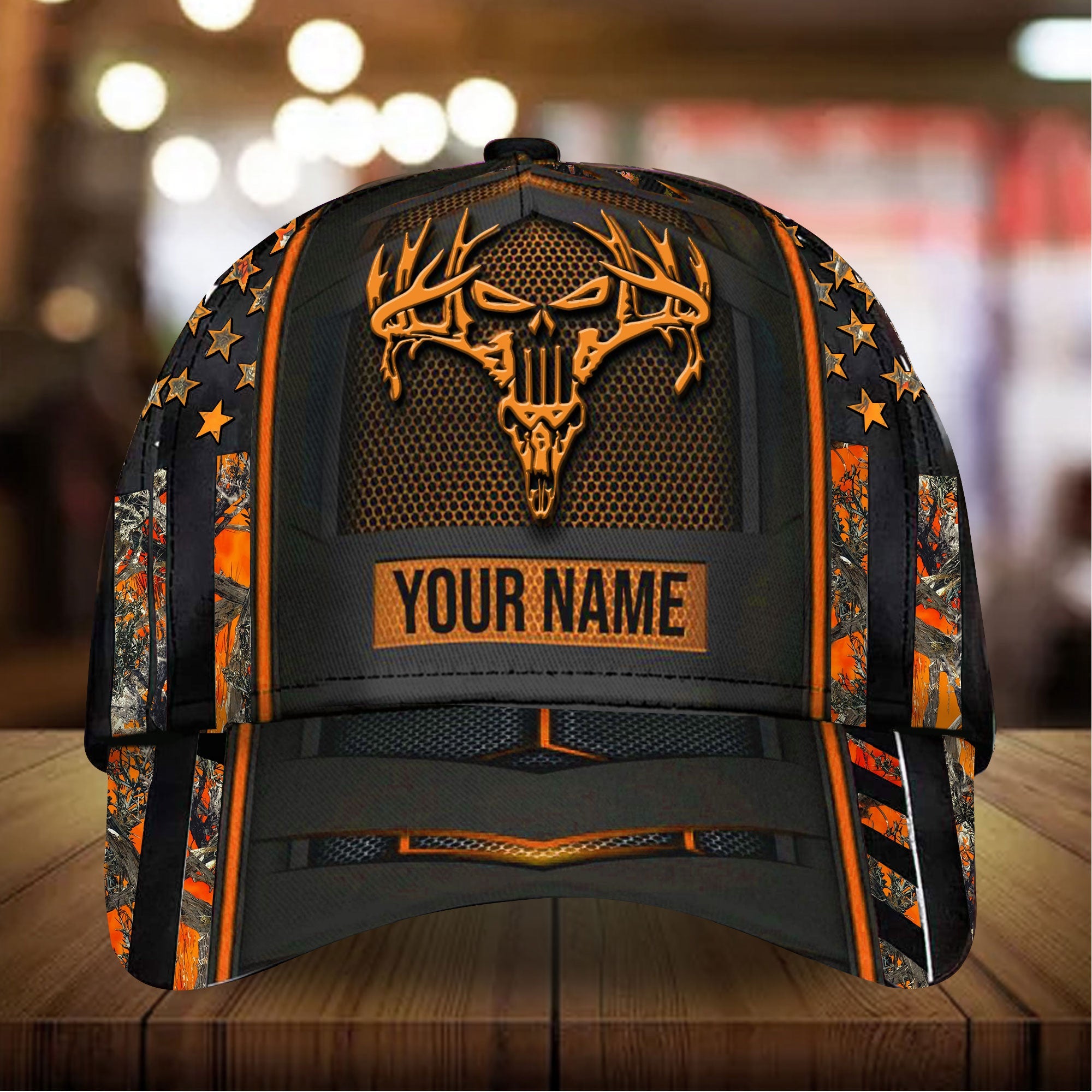 Premium Flag Skull Deer Hunting Cap 3D Multicolored Personalized Trucker Hats Custom Hats Gifts For Men & Women