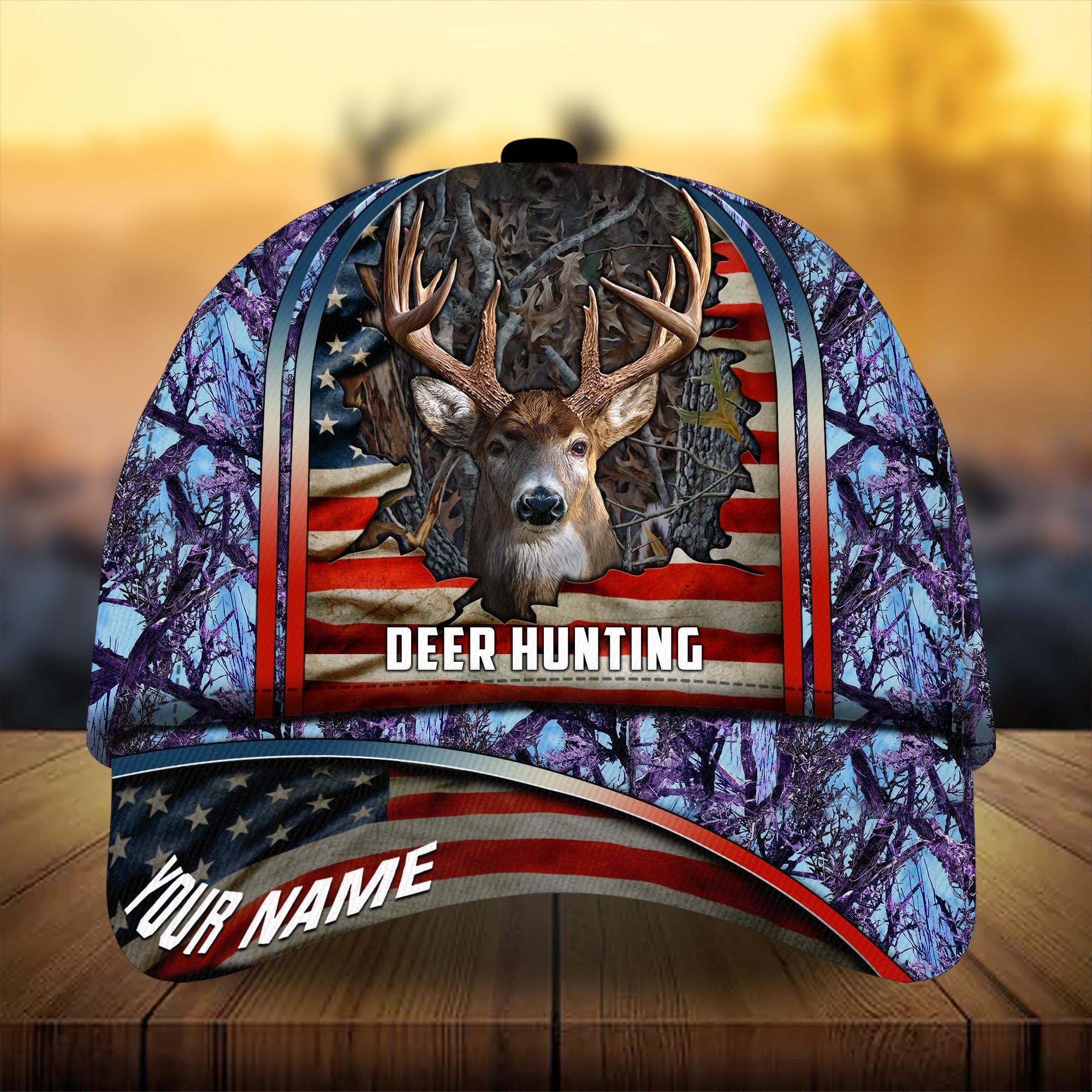 Premium Florapunk Cracked Flag Deer Hunting Hats 3D Printed Multicolored Personalized Trucker Hats Custom Hats Gifts For Men & Women