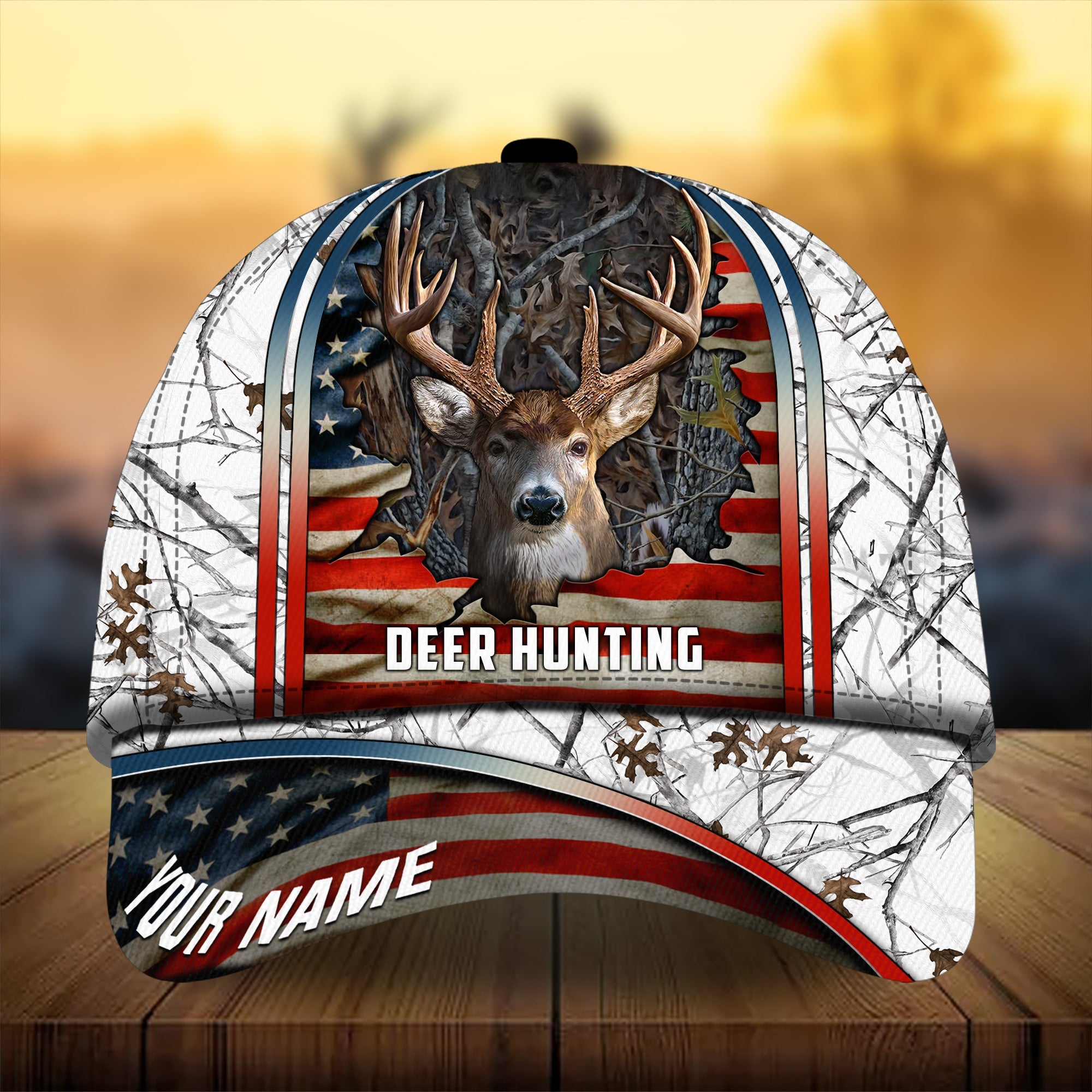 Premium Florapunk Cracked Flag Deer Hunting Hats 3D Printed Multicolored Personalized Trucker Hats Custom Hats Gifts For Men & Women