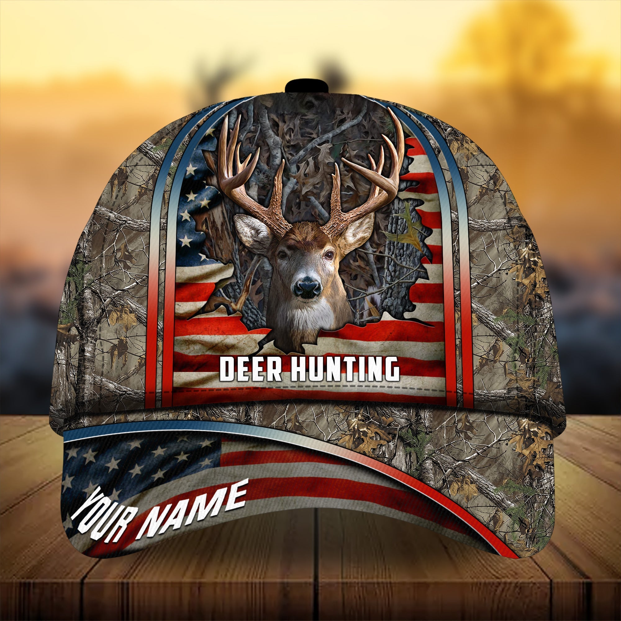 Premium Florapunk Cracked Flag Deer Hunting Hats 3D Printed Multicolored Personalized Trucker Hats Custom Hats Gifts For Men & Women