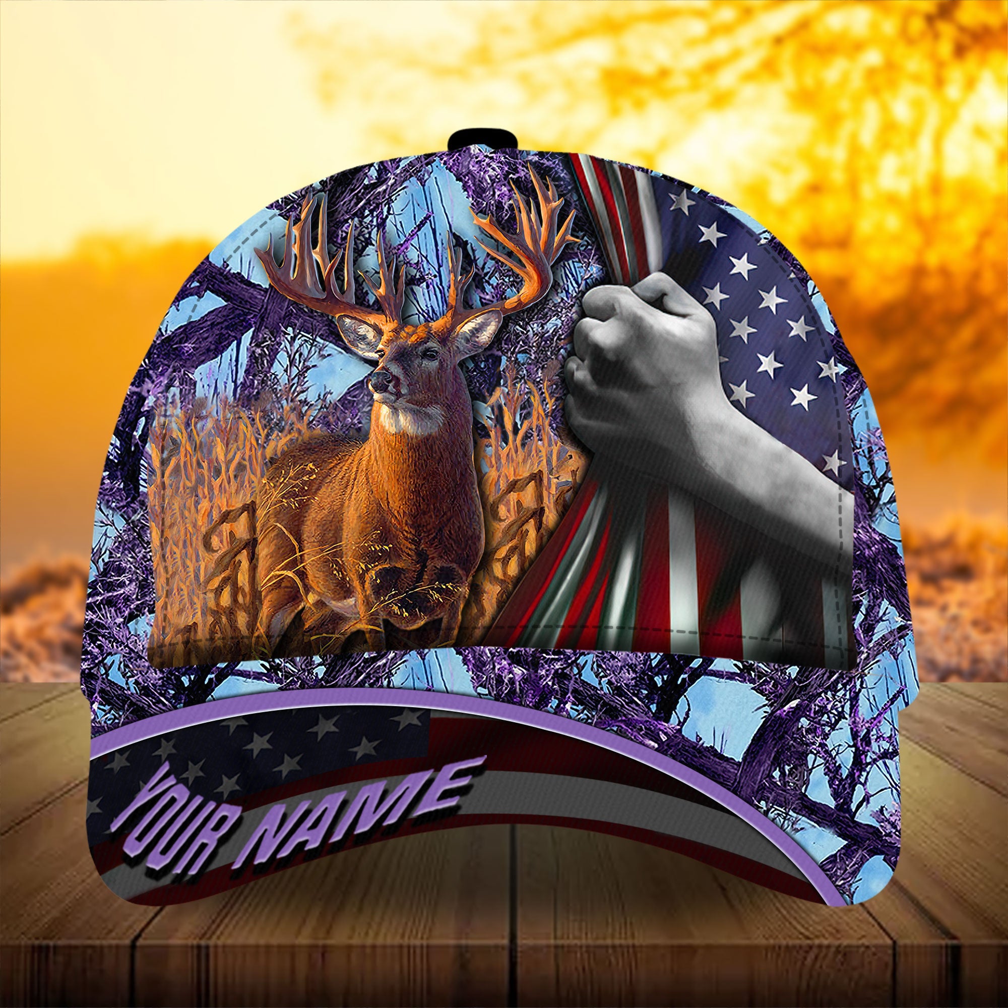 Premium Florapunk Flag Pull Deer Hunting Hats 3D Printed Multicolored Personalized Trucker Hats Custom Hats Gifts For Men & Women