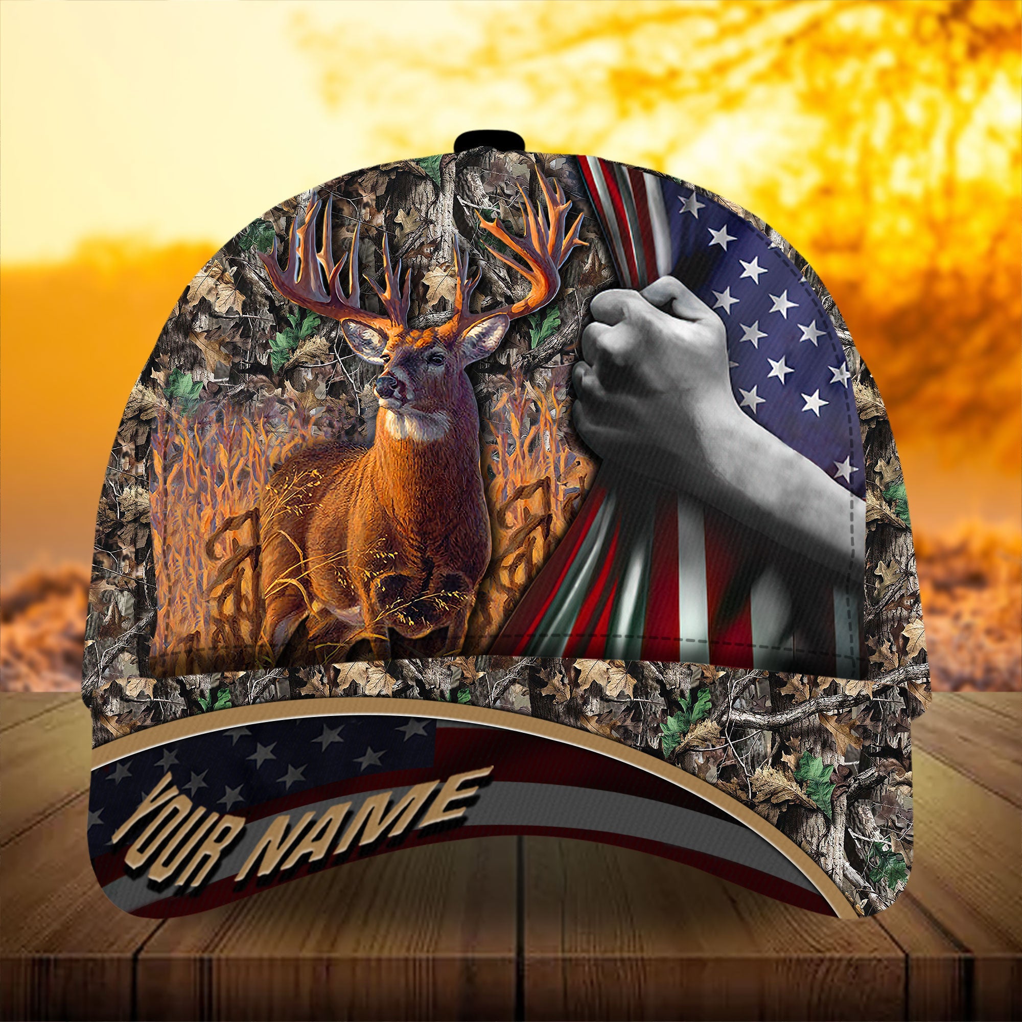 Premium Florapunk Flag Pull Deer Hunting Hats 3D Printed Multicolored Personalized Trucker Hats Custom Hats Gifts For Men & Women