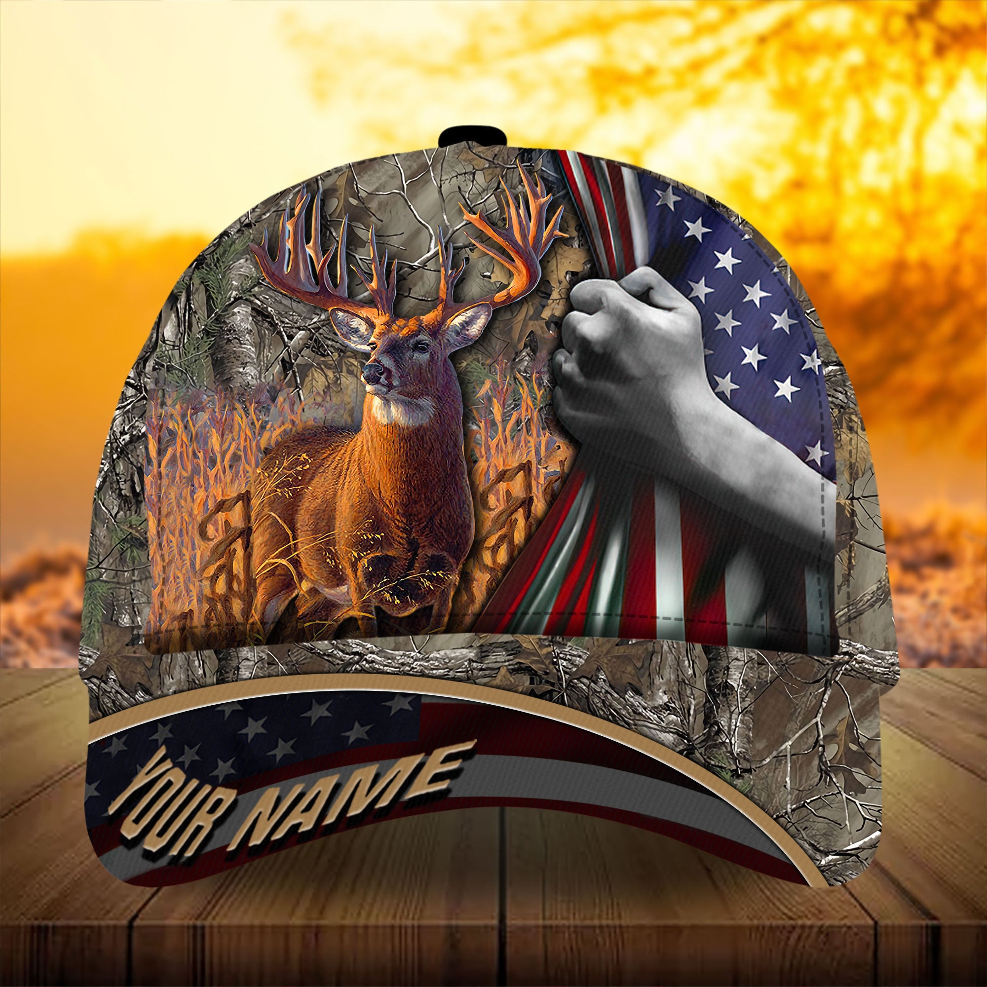 Premium Florapunk Flag Pull Deer Hunting Hats 3D Printed Multicolored Personalized Trucker Hats Custom Hats Gifts For Men & Women