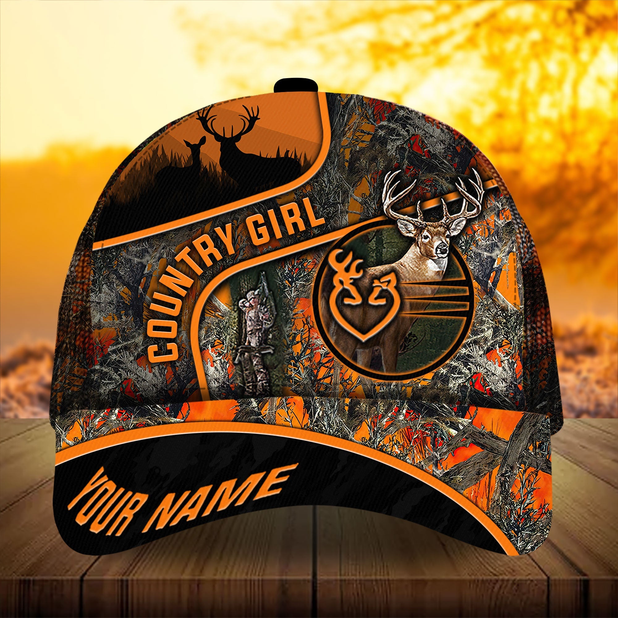 Premium Florapunk S17 Country Girl Hunting Trucker Hats 3D Printed Multicolored Personalized Trucker Hats Custom Hats Gifts For Men & Women