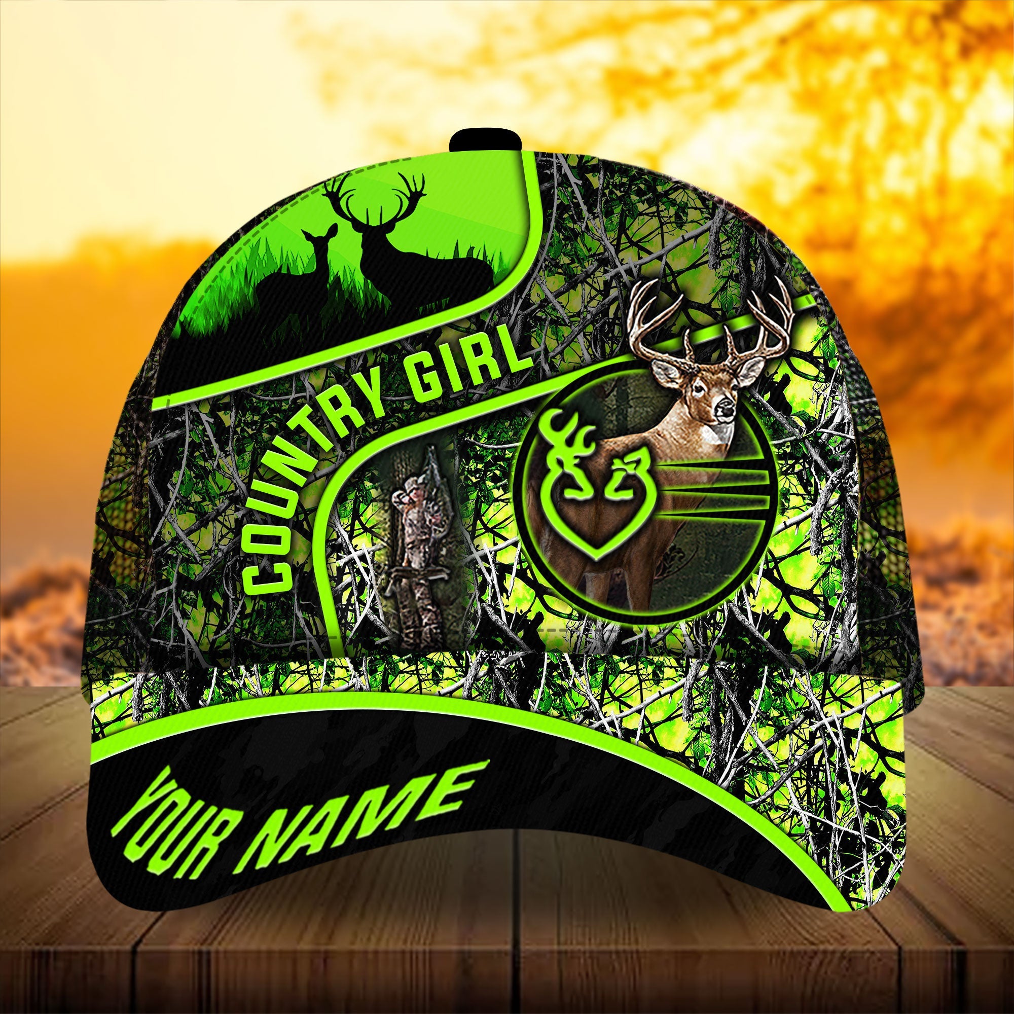 Premium Florapunk S17 Country Girl Hunting Trucker Hats 3D Printed Multicolored Personalized Trucker Hats Custom Hats Gifts For Men & Women