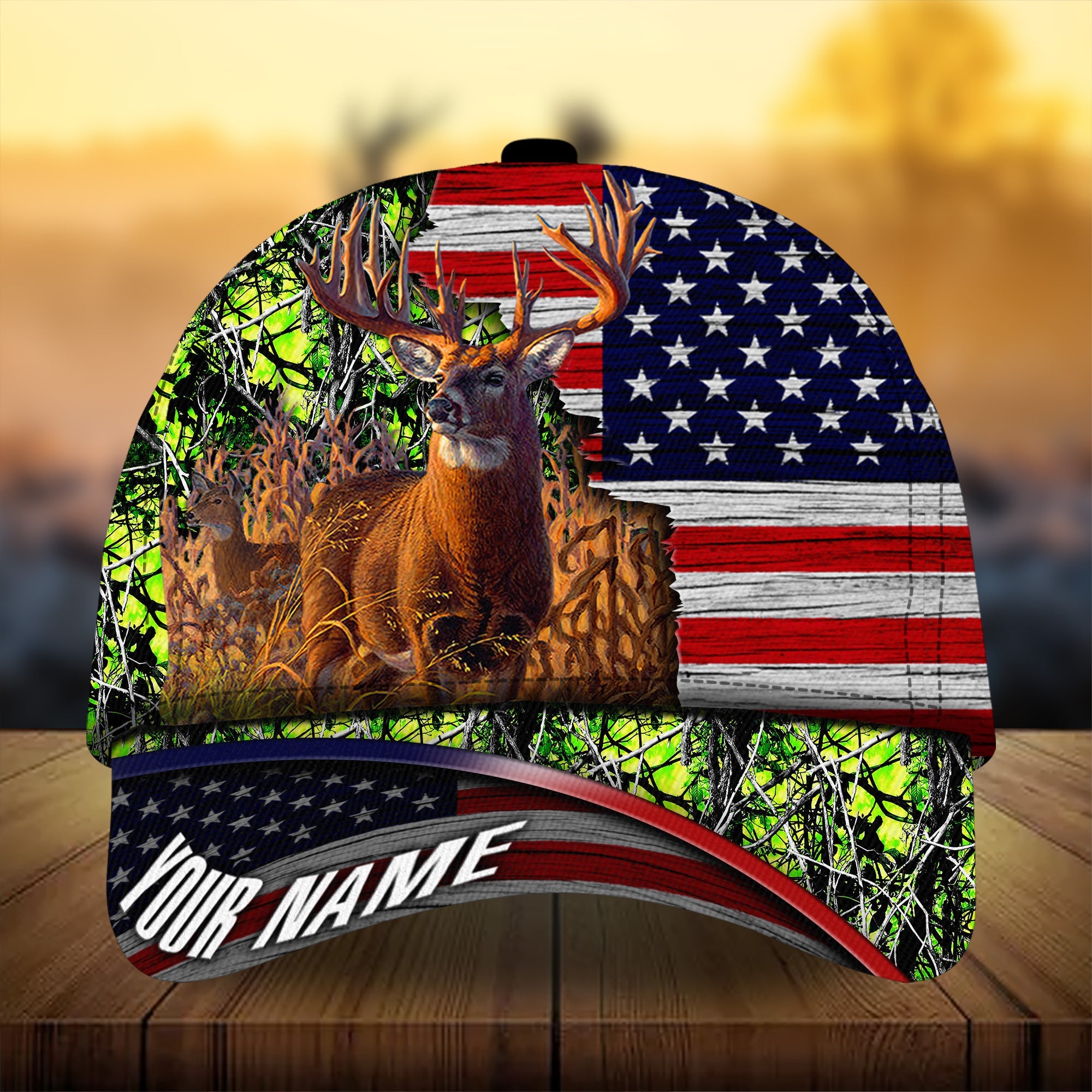 Premium Florapunk S7 Flag Deer Hunting Hats 3D Printed Multicolored Personalized Trucker Hats Custom Hats Gifts For Men & Women