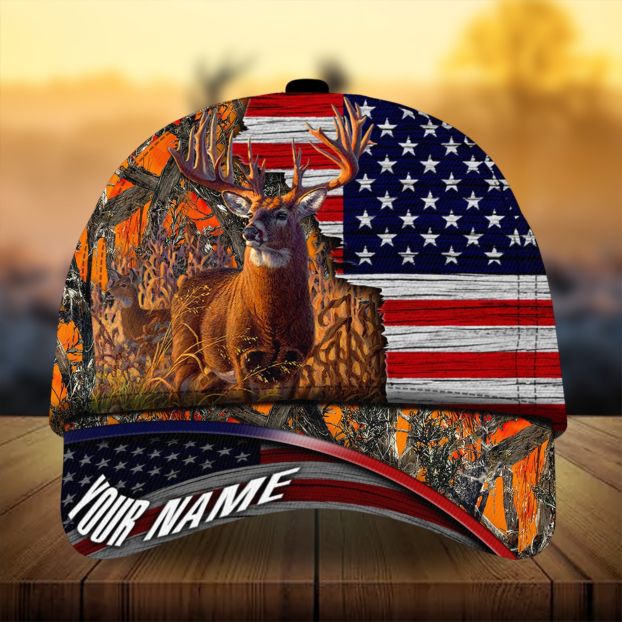 Premium Florapunk S7 Flag Deer Hunting Hats 3D Printed Multicolored Personalized Trucker Hats Custom Hats Gifts For Men & Women