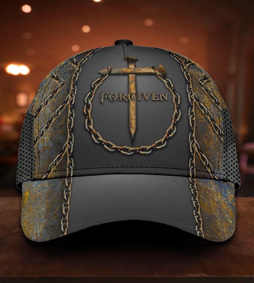 Premium Forgiven Jesus Classic Cap | Upriamy Trucker Hats Custom Hats Gifts For Men & Women