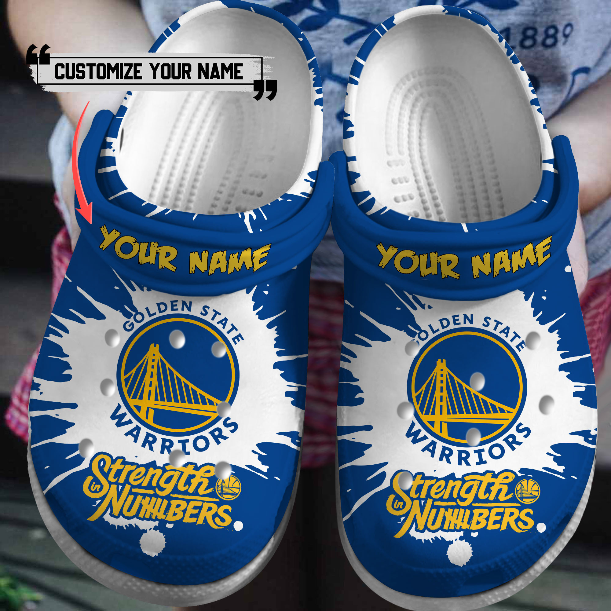 Premium Golden State Warriors NBA Sport Crocs Crocband Clogs Shoes Comfortable For Men Women and Kids