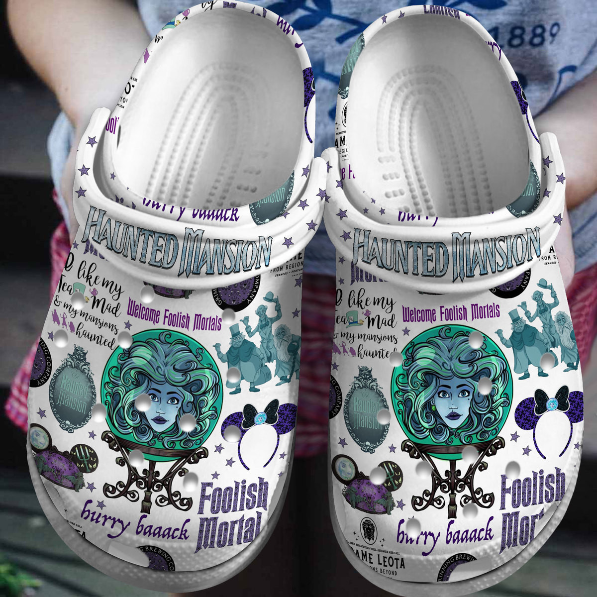 Premium Haunted Mansion Movie Crocs Crocband Clogs Shoes Comfortable For Men Women and Kids