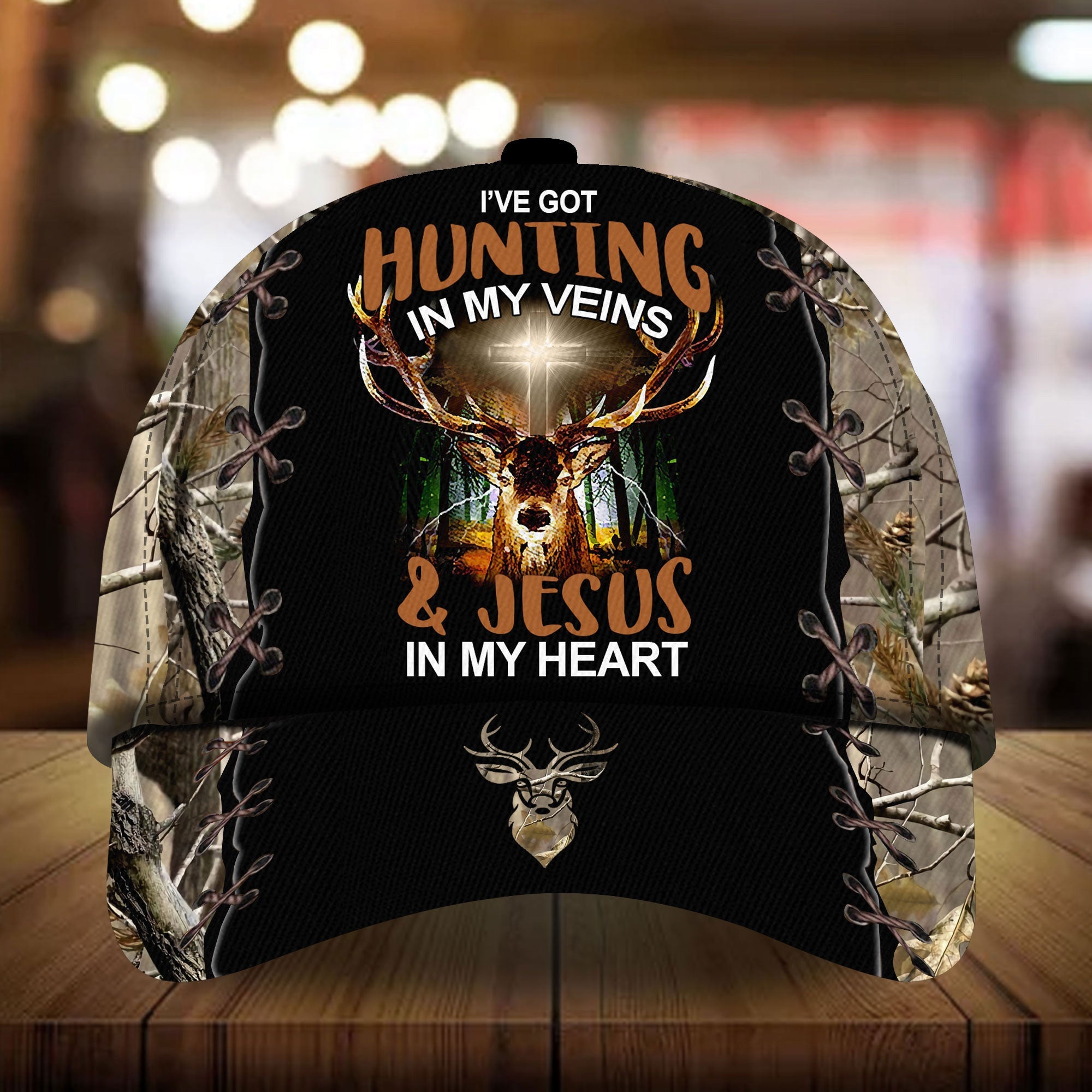 Premium Hunting In My Veins Hunting Hats 3D Printed Multicolored Trucker Hats Custom Hats Gifts For Men & Women