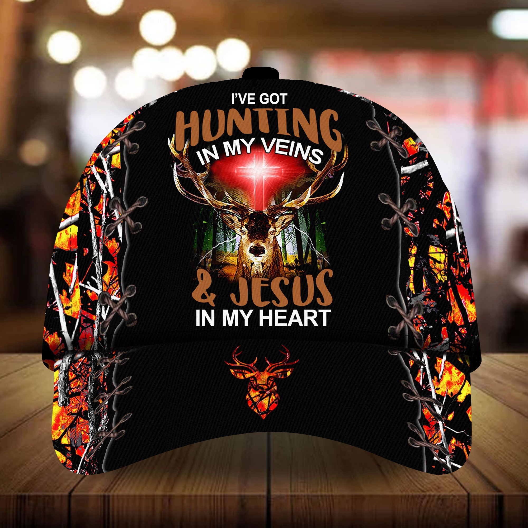 Premium Hunting In My Veins Hunting Hats 3D Printed Multicolored Trucker Hats Custom Hats Gifts For Men & Women