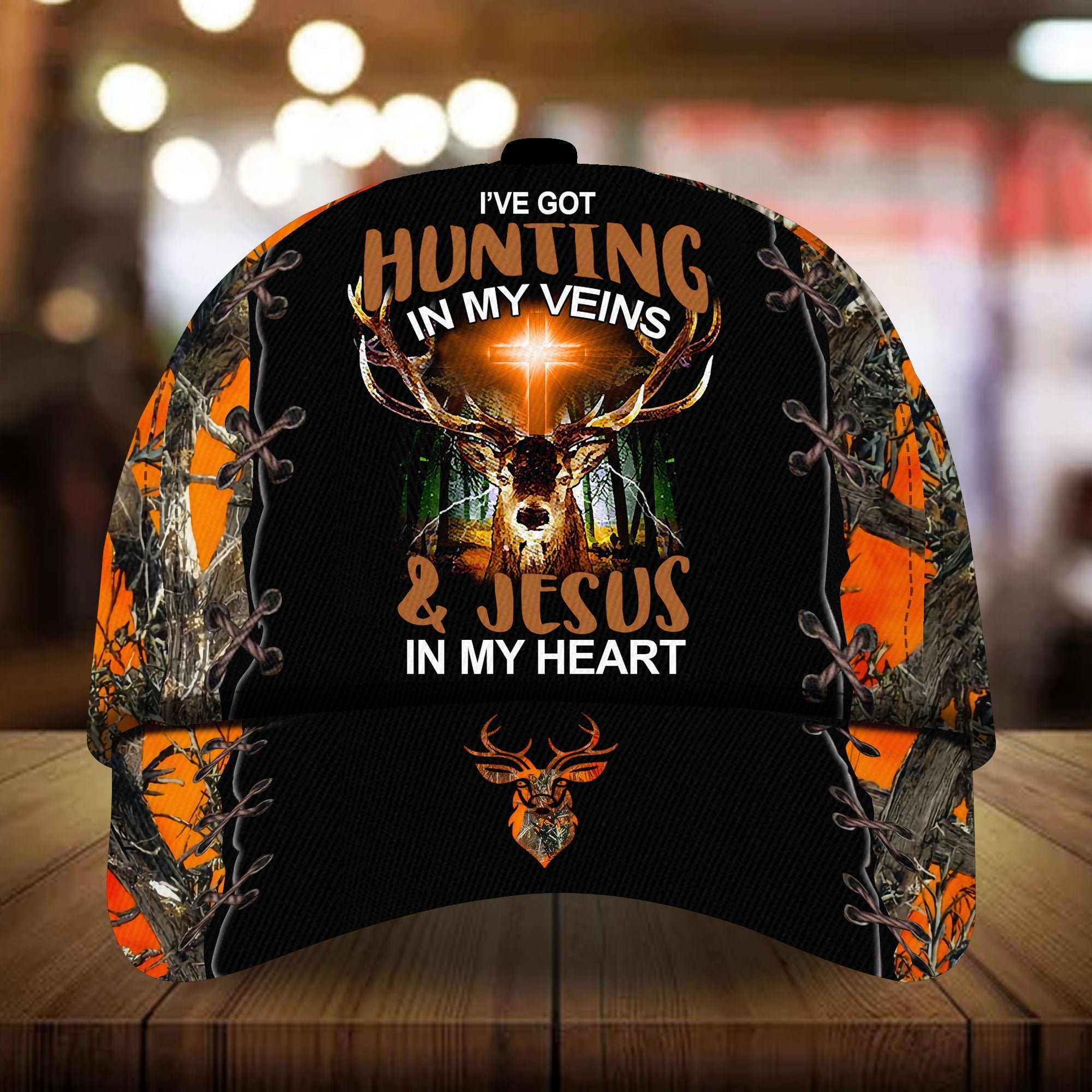 Premium Hunting In My Veins Hunting Hats 3D Printed Multicolored Trucker Hats Custom Hats Gifts For Men & Women