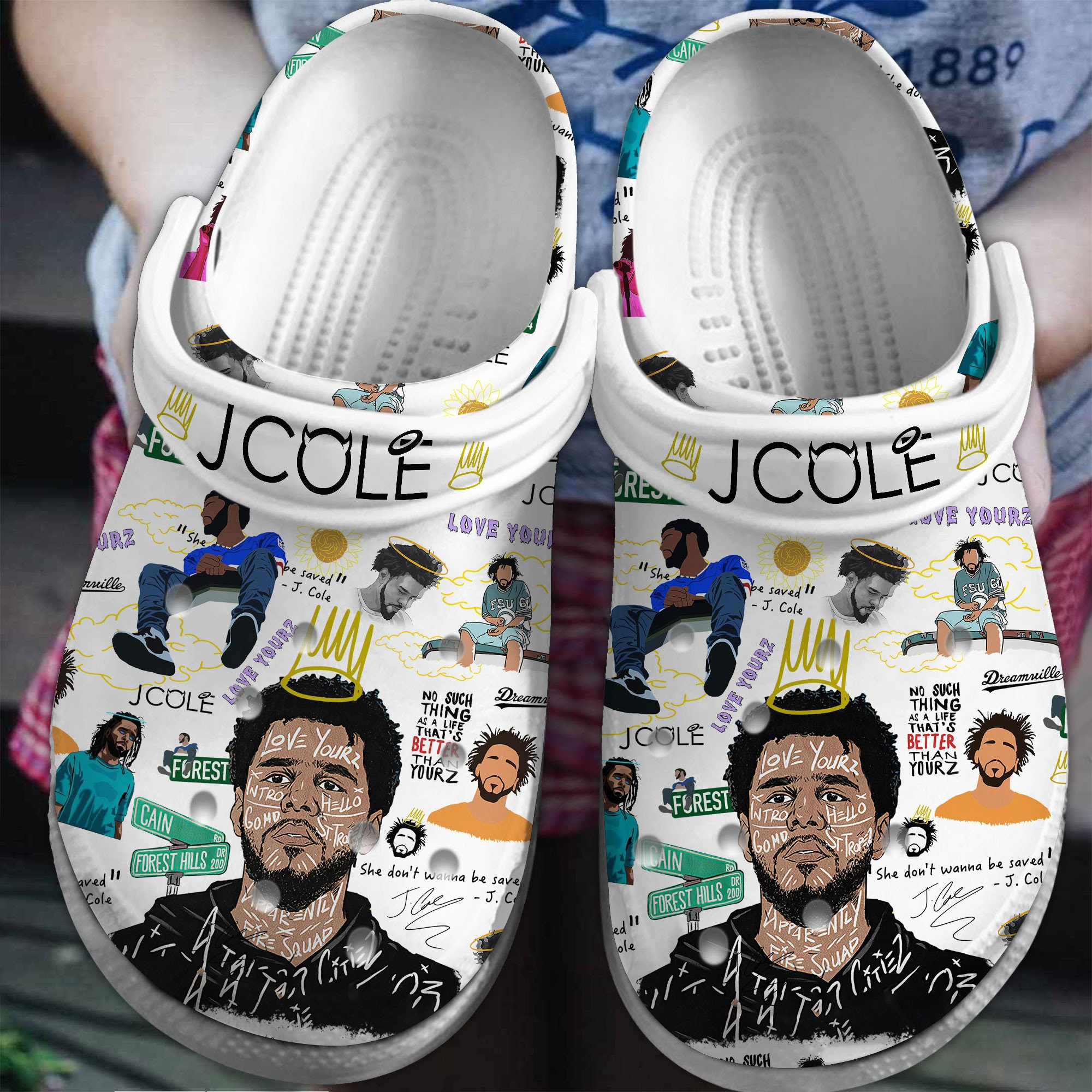 Premium J. Cole Music Crocs Crocband Clogs Shoes Comfortable For Men Women and Kids