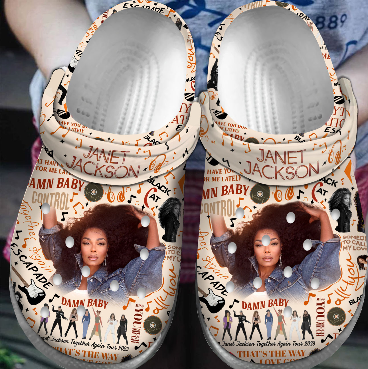 Premium Janet Jackson Music Crocs Crocband Clogs Shoes For Men Women and Kids
