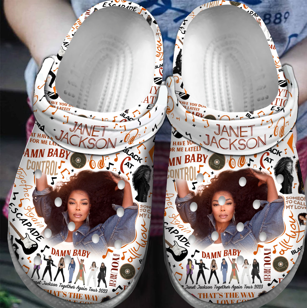 Premium Janet Jackson Music Crocs Crocband Clogs Shoes For Men Women and Kids
