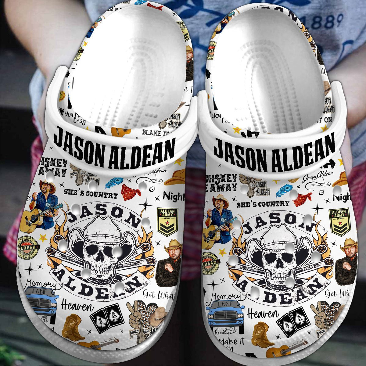 Premium Jason Aldean Music Crocs Crocband Clogs Shoes Comfortable For Men Women and Kids