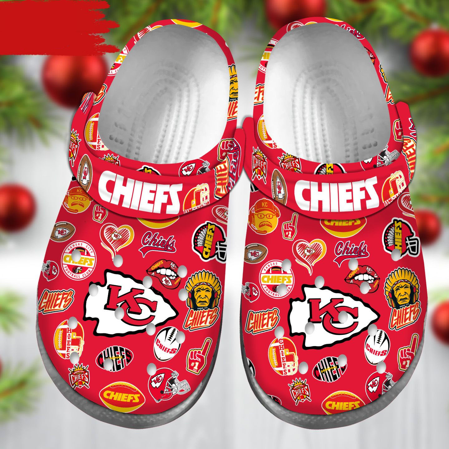 Premium Kansas City Chiefs NFL Sport Crocs Crocband Clogs Shoes For Men Women and Kids