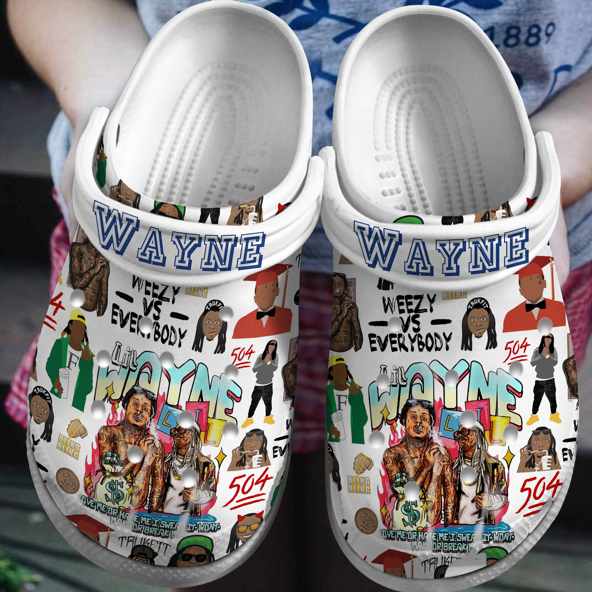 Premium Lil Wayne Music Crocs Crocband Clogs Shoes Comfortable For Men Women and Kids