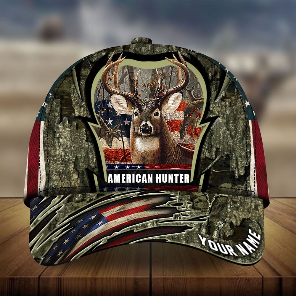 Premium Loralle American Hunter Deer Hunting Hats 3D Multicolor Personalized Trucker Hats Custom Hats Gifts For Men & Women
