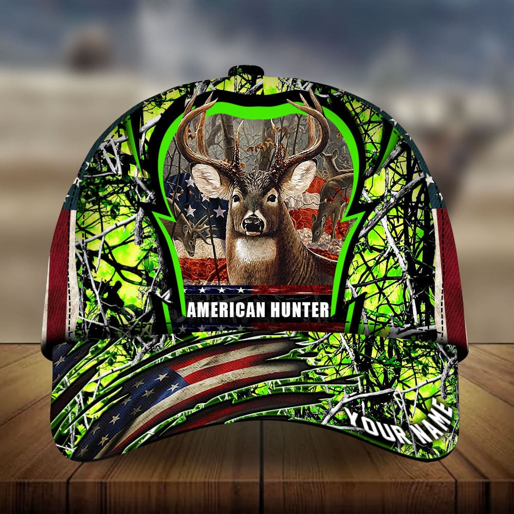 Premium Loralle American Hunter Deer Hunting Hats 3D Multicolor Personalized Trucker Hats Custom Hats Gifts For Men & Women