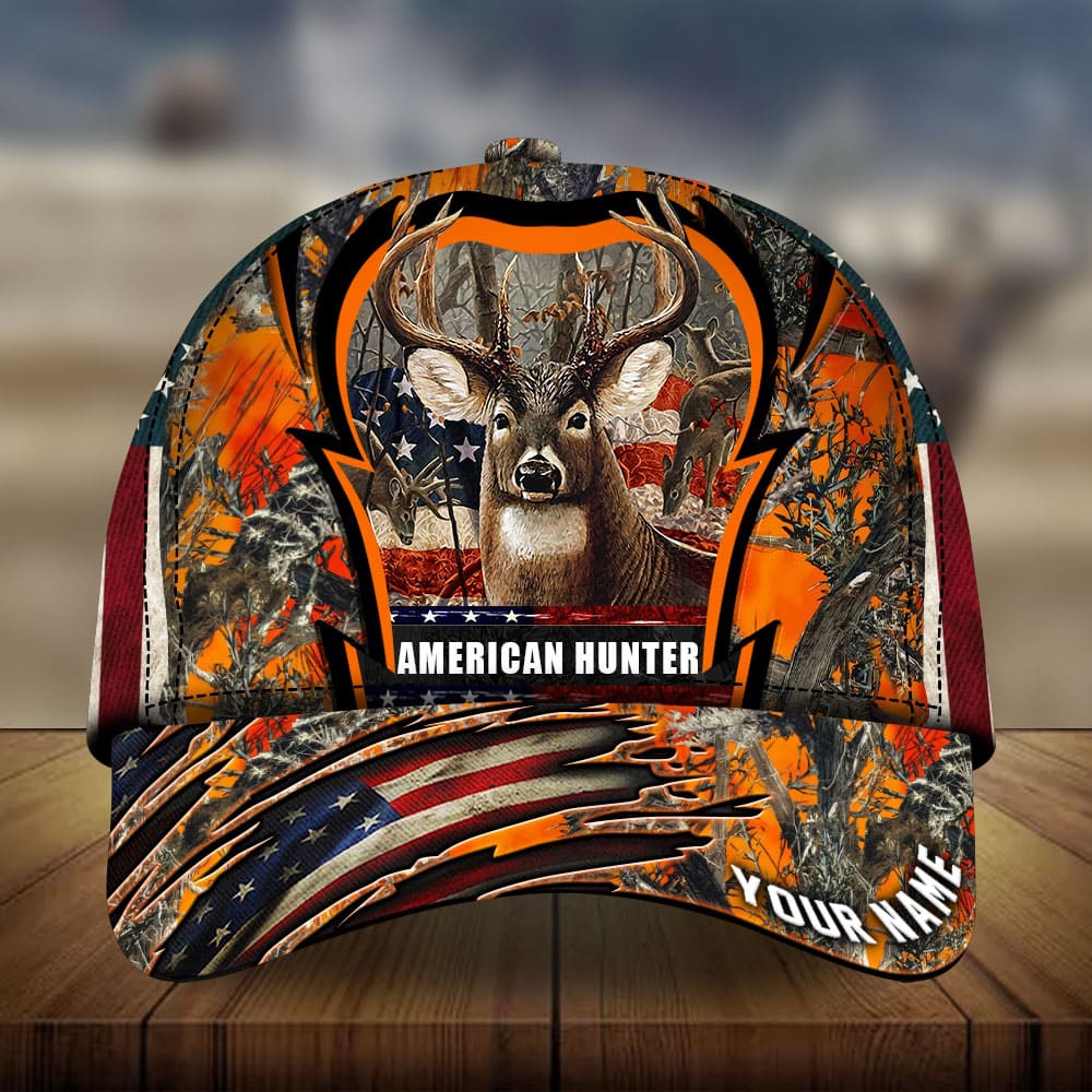 Premium Loralle American Hunter Deer Hunting Hats 3D Multicolor Personalized Trucker Hats Custom Hats Gifts For Men & Women