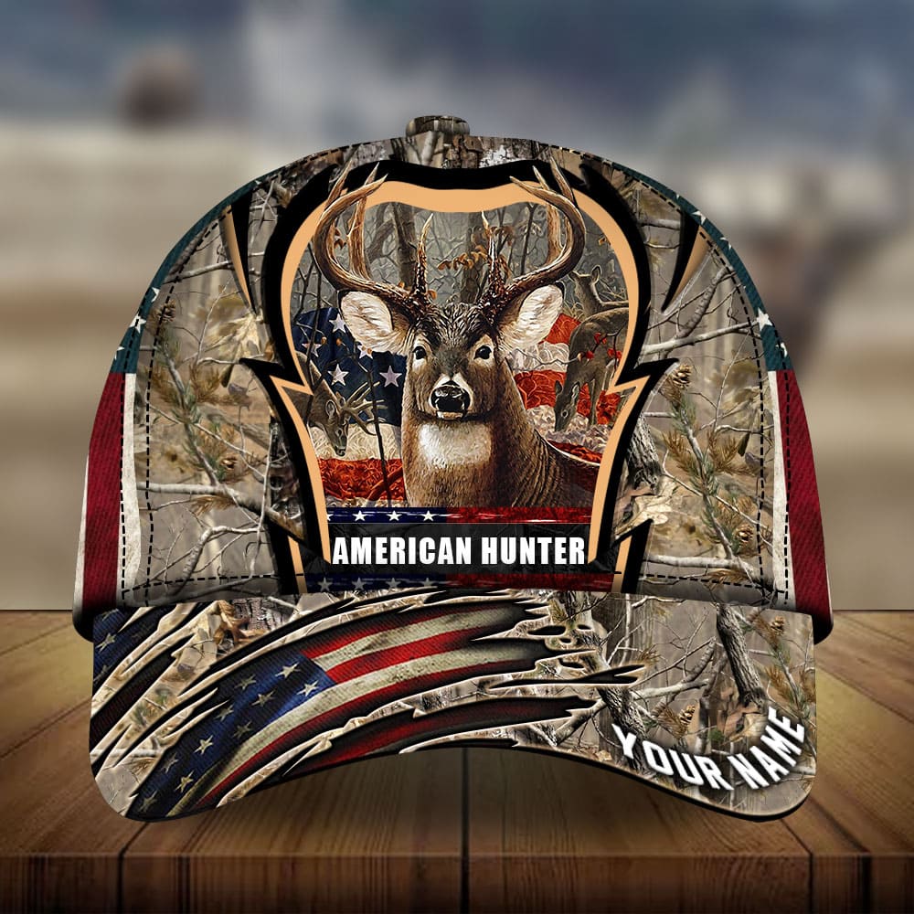 Premium Loralle American Hunter Deer Hunting Hats 3D Multicolor Personalized Trucker Hats Custom Hats Gifts For Men & Women