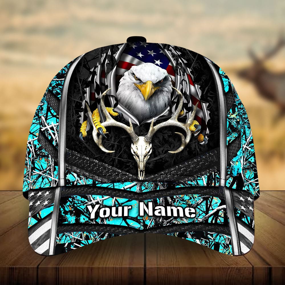 Premium Loralle Eagle And Deer Hunting Hats 3D Multicolor Personalized Trucker Hats Custom Hats Gifts For Men & Women