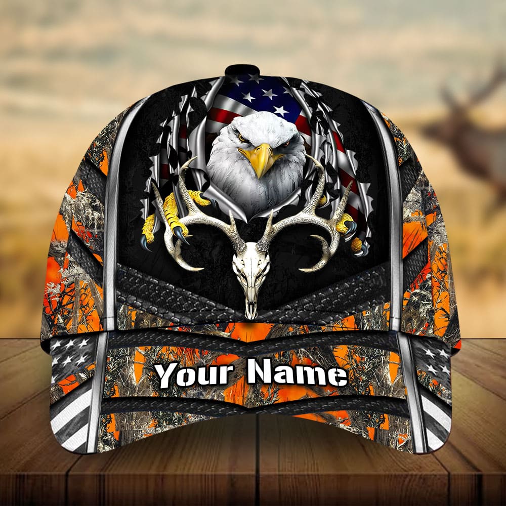 Premium Loralle Eagle And Deer Hunting Hats 3D Multicolor Personalized Trucker Hats Custom Hats Gifts For Men & Women