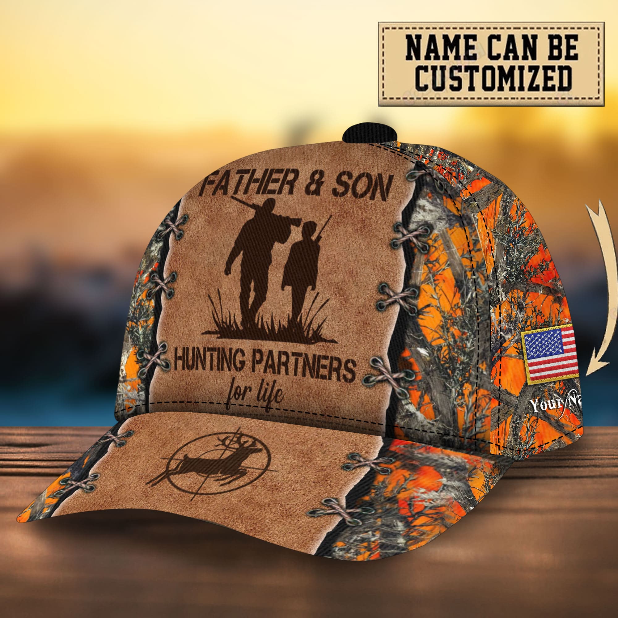 Premium Loralle Father And Son Hunting Hats 3D Multicolor Personalized Trucker Hats Custom Hats Gifts For Men & Women