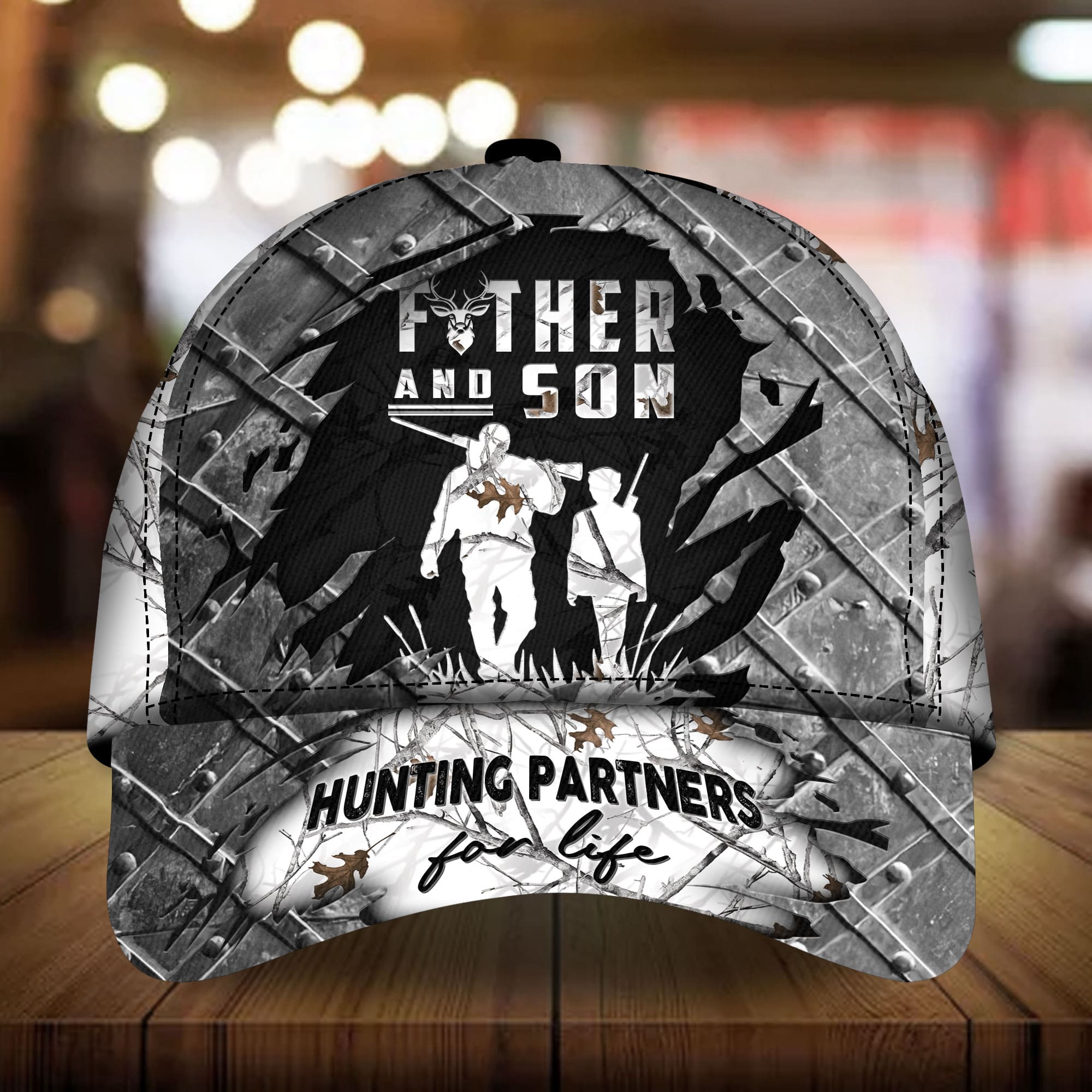 Premium Loralle Metal Father And Son Hunting Hat 3D Multicolor Camo Trucker Hats Custom Hats Gifts For Men & Women