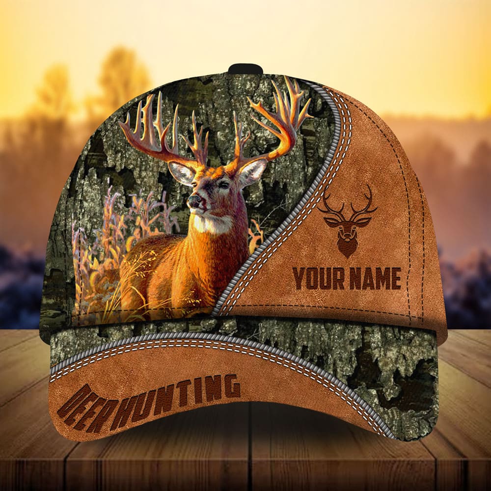 Premium Loralle New Leather Deer Hunting Hats 3D Multicolor Personalized Trucker Hats Custom Hats Gifts For Men & Women