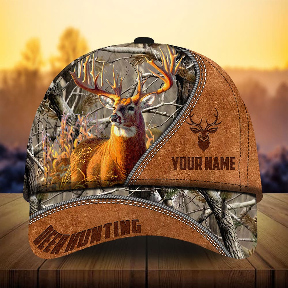 Premium Loralle New Leather Deer Hunting Hats 3D Multicolor Personalized Trucker Hats Custom Hats Gifts For Men & Women