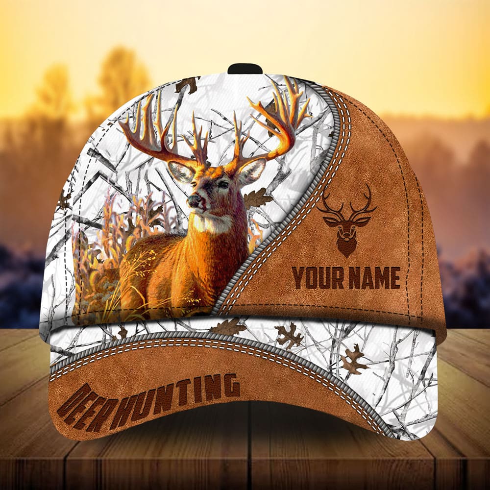 Premium Loralle New Leather Deer Hunting Hats 3D Multicolor Personalized Trucker Hats Custom Hats Gifts For Men & Women