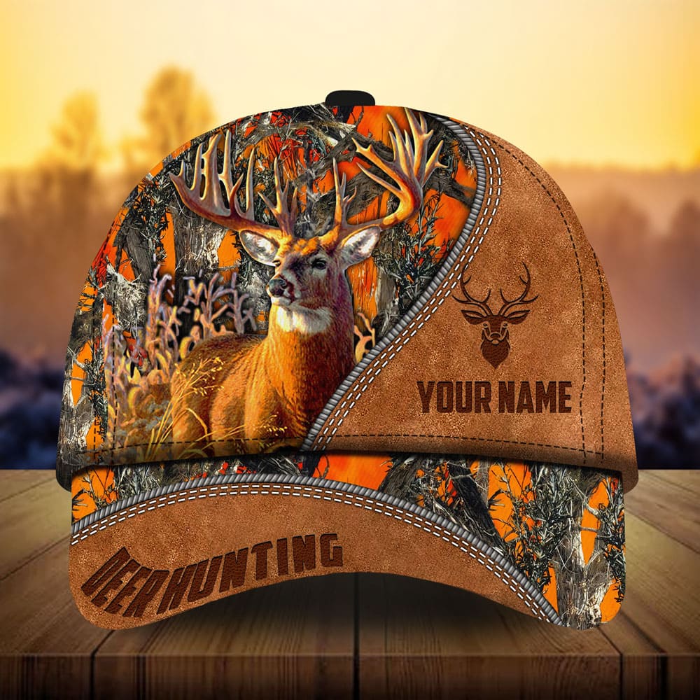 Premium Loralle New Leather Deer Hunting Hats 3D Multicolor Personalized Trucker Hats Custom Hats Gifts For Men & Women