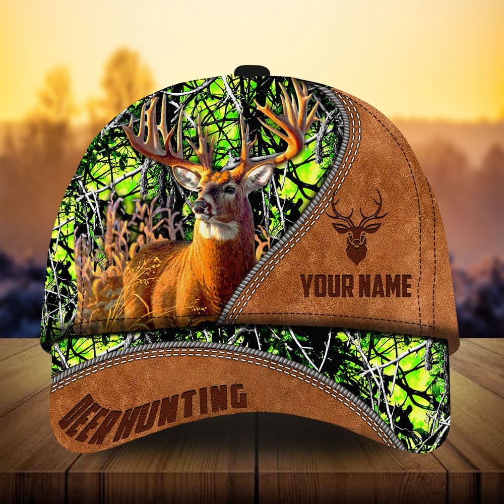 Premium Loralle New Leather Deer Hunting Hats 3D Multicolor Personalized Trucker Hats Custom Hats Gifts For Men & Women